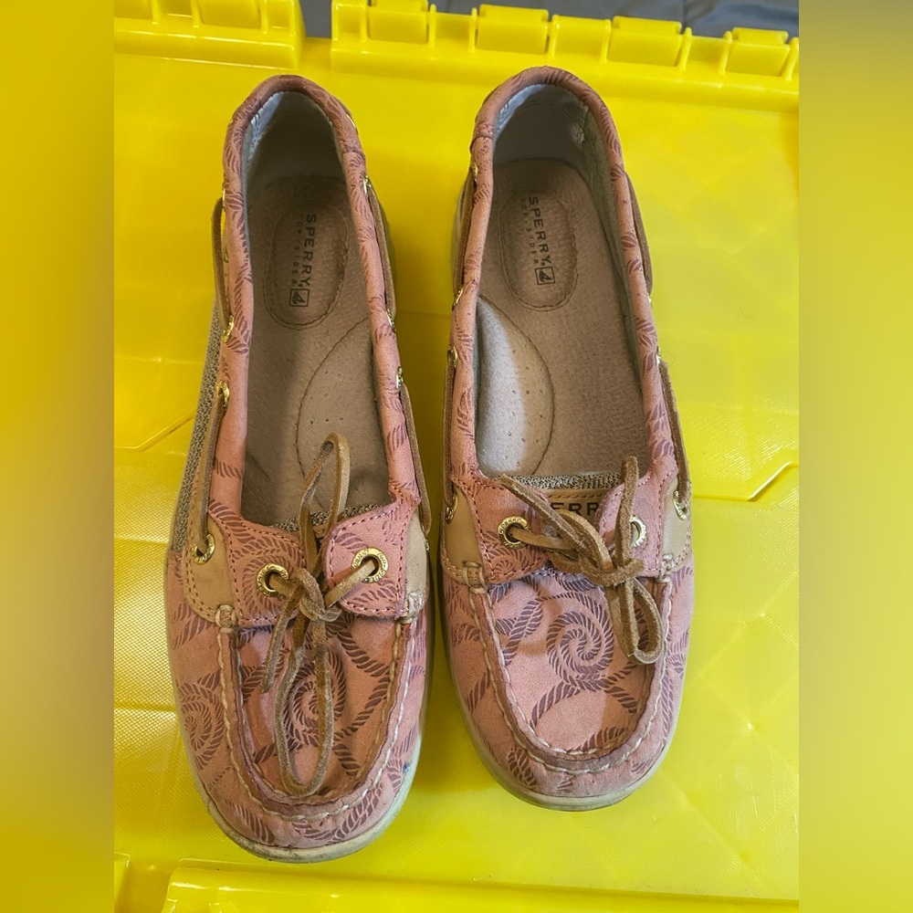 Sperry Women's Pink and Tan Moccasins
